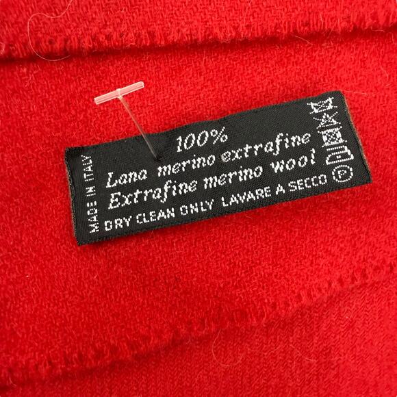 Rare 90's MOSCHINO CHEAPANDCHIC  Italian pure red merino wool Olive Oyl scarf - Picture 3 of 8